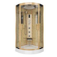 Товар: Душевая кабина Niagara Luxe NG-7715G (90x90х215) низкий поддон(15см),дверь раздвижная,стенки золото,4 места - фото 1 Душевая кабина Niagara Luxe NG-7715G (90x90х215) низкий поддон(15см),дверь раздвижная,стенки золото,4 места — фото 1, Душевые кабины