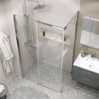 Боковая стенка Grossman Pragma 200.K33.03.100.10.00 (100х195) хром,стекло прозрачное, 1 место — фото 4, Боковые стенки