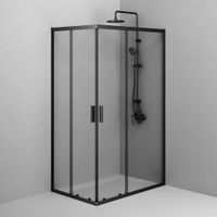 Gem душевое огражд прямоугольн.,раздвиж.двери 120x80 черный мат.,стекло прозрачн арт-W90G-403-120280-BT — фото 1, Прямоугольные душевые уголки