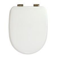 GIANETA Крышка/сиденье унитазa, с системой Microlift, цвет белый/бронза арт-20953 — фото 1, Сиденья для унитаза