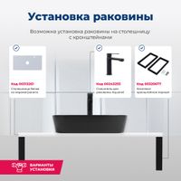 Раковина накладная Aquanet 50 черный матовый арт-LAKE-2-MB — фото 5, Раковины накладные