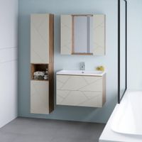 Тумба под раковину подвесная Бриклаер КРИСТАЛЛ латте, 80 см арт-4627125416941 — фото 3, Тумбы с раковиной