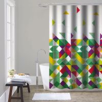 шторка д/в тканевая 180х200см "Яркие осколки" MZ-171 — фото 1, Шторки на ванну