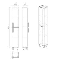 Пенал напольный "НЕО-30 см" универсал. белый арт-303042-1K — фото 3, Пеналы для ванной комнаты