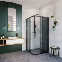 Душевой уголок ALEX BAITLER 1 серия AB14100B4 тонированное стекло — фото 2, Душевые перегородки