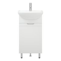 тумба Омега 45 (Уют 45) 1 дверь напольная белая без умывальника MFR80000WT — фото 1, Комоды и тумбы для ванной комнаты