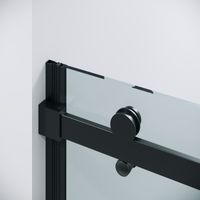 Дверь в нишу Grossman Classic 100.K33.04.160.21.00 (160х195) черный матовый,стекло прозрачное,раздвижная, 1 место — фото 9, Раздвижные душевые двери