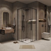 Товар: 1/2 душевого ограждения Grossman Galaxy 1/2.K33.01.90.21.02 (90х195) правая,черный матовый,стекло шиншилла, 1 место - фото 3 1/2 душевого ограждения Grossman Galaxy 1/2.K33.01.90.21.02 (90х195) правая,черный матовый,стекло шиншилла, 1 место — фото 3, Душевые кабины и ограждения