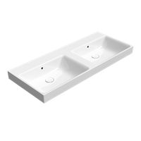 раковина подвесная/встраиваемая NUBES двойная 120x50 белый арт-9625111 — фото 2, Раковины подвесные