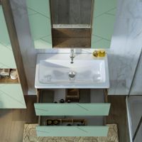 Комплект мебели для ванной Бриклаер КРИСТАЛЛ 80ZSSF, фисташковый/дуб гранж песочный — фото 10, Комплекты мебели для ванной