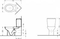 FRIENDLY Унитаз напольный угловой с сиденьем микролифт (унитаз+бачок+сливной механизм+сиденье) 6706+6724+150400400003+223AF — фото 6, Напольные унитазы