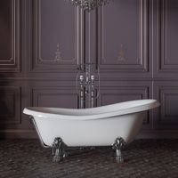 BELLA Ванна 170x80xH74 см. на лапах "LEONE" STANDART, белая, слив/перелив хром 26917 — фото 3, Ванны