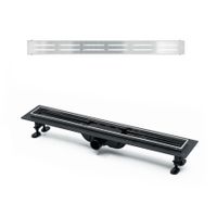 К-т водоотводящий желоб SP10-700 из пластика, с порогами из нерж. стали + Декор. решетка DG10-700 арт-SP10700-DG10700 — фото 6, Душевые лотки