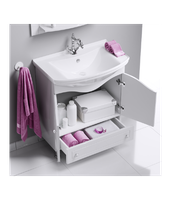 Напольная тумба с двумя дверцами и нижним ящиком м умывальником арт-FR0108 — фото 4, Тумбы с раковиной