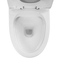 Унитаз-моноблок Azario ANSA 385х695x775 безободковый, в комплекте с сиденьем дюропласт микролифт, белый арт-AZ-2301 — фото 9, Напольные унитазы