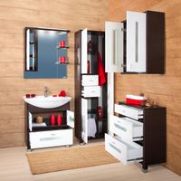 Товар: Шкаф навесной Бриклаер БАЛИ 65 см, венге/белый 4627125411977 - фото 4 Шкаф навесной Бриклаер БАЛИ 65 см, венге/белый 4627125411977 — фото 4, Шкафы для ванной