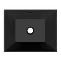 Раковина Scarabeo TEOREMA 2.0 встраиваемая снизу с переливом без отверстий цвет черный матовый с антибактериальным и грязеотталкивающим покрытием BIOKER арт-5134 49 BK — фото 1, Раковины встраиваемые снизу