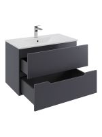 Orange Line тумба с раковиной подвесная, графит матовый арт-Li-70Tug+Ra — фото 2, Тумбы с раковиной