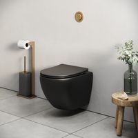 Унитаз подвесной Grossman Color (490х370х360) безободковый,черный матовый с тонкой крышкой,микролифт,1 место арт-GR-4455BMS — фото 4, Подвесные унитазы