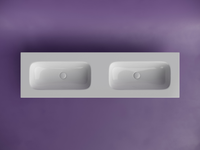 Раковина накладная мебельная CERAMICANOVA Grace прямоугольная 1610x457x137 с двумя чашами без отверстий под смеситель цвет белый арт-CN7023wx — фото 3, Раковины встраиваемые сверху