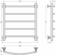 Полотенцесушитель водяной Стилье Версия-Н2 600х500 (5) Г 18 Белый 12622-6050 — фото 4, Водяные полотенцесушители
