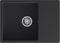 GRANFEST Мойка URBAN 668L 1-чаша+крыло 680*490мм черный арт.GF-UR- арт-668L черный — фото 3, Кухонные мойки