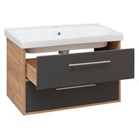 Тумба подвесная MELBOURNE 80 /дуб/серый/ AQUA DE MARCO 2080GCMEL/H/V.2.0 — фото 5, Тумбы под раковину