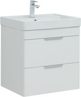 Тумба с раковиной Aquanet Ирис new 120 L подвесная 2 ящ. цв. белый глянец 00332258 — фото 1, Тумбы с раковиной