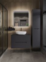 Orange Line тумба с раковиной подвесная 80 см, графит/белый арт-Li-80TugMDF+B05-480W — фото 5, Тумбы с раковиной