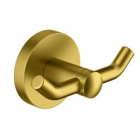 Крючок двойной Timo Saona 13012/20 золото шлифованное — фото 1, Крючки для полотенец