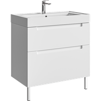 Напольная тумба с двумя ящиками 81 см, цвет белый с умывальником арт-VAN01082N — фото 5, Тумбы с раковиной