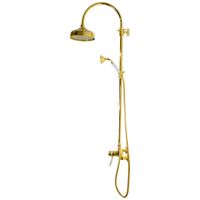 OXFORD Душевой настенный гарнитур (см-ль д/душа терм./колонна ARCO/верхн.душ/шланг/ручн.душ),золото 31864 — фото 2, Душевые гарнитуры