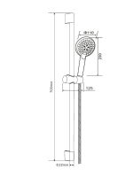 Orange O-Shower OS802b Душевой гарнитур, штанга 700 мм, лейка 3 режима, шланг 1,5 м, черный — фото 1, Душевые гарнитуры
