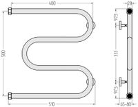 Полотенцесушитель водяной Сунержа М-образный+ 500х500 Без покрытия арт-00-4007-5050 — фото 2, Водяные полотенцесушители