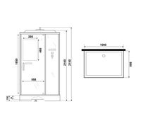 Душевая кабина Niagara Standart (100х80х215) прямоугольник,поддон 15см,распашная,проф.белый,3 места арт-ST100/80/15Q — фото 11, Душевые кабины