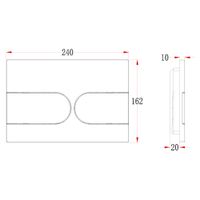 Кнопка смыва Veconi FLUSH V6, FLV6-C, 240х162х10, пластик, хром глянец — фото 2, Кнопки смыва