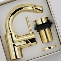 FORTIS См-ль д/биде моноком., излив изогнут, ручка сбоку, донный клапан "click-clack", золото 31544 — фото 3, Смесители для биде