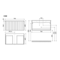 Тумба подвесная SANCOS Code 785х453х400, c одним ящиком оснащенным доводчиками, цвет серо- бежевый, арт. арт-CD80GB — фото 6, Тумбы под раковину