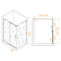 Душевой уголок RGW TO-44 (TO-14 + Z-050-2) 1300x1000 02074430-11 — фото 1, Душевые уголки