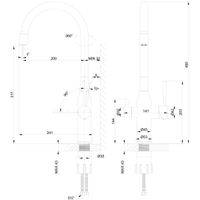 Expert Смеситель для кухни, с гибким изливом, с подключением к фильтру питьевой воды, черный арт-LM5083BL-Black — фото 1, Смесители для кухни