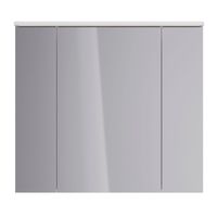 Шкаф зеркальный Lemark ZENON 90х80 см 3-х дверный, с козырьком-подсветкой, с розеткой, цвет корпуса: арт-LM90ZS-Z — фото 4, Зеркальные шкафы в ванную