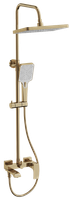 Душевая система с тропическим душем и смесителем BELZ, золото, арт-B24507-5 — фото 1, Душевые стойки