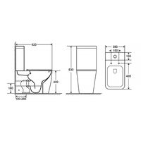 Унитаз-компакт Azario LEVANTO 620x380x830 напольный, безободковый в комплекте с бачком и сиденьем микролифт арт-AZ-1228A — фото 13, Напольные унитазы