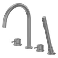 Смеситель ABBER Wasser Kreis 316 AF8113BGG на борт ванны, оружейная сталь брашированная — фото 1, Смесители на борт ванны