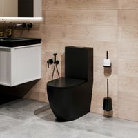 Унитаз напольный Grossman (640х360х835) безободковый,черный матовый с тонкой крышкой,микролифт,смыв торнадо,2 места арт-GR-4494BMSQ — фото 7, Напольные унитазы