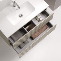 Тумба подвесная SANCOS Snob R 790х390х500, c двумя ящиками оснащенными доводчиками, Beige Soft , арт. арт-SNR80/39CE — фото 2, Тумбы под раковину