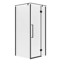 Душевое ограждение Niagara Nova NG-6832-34ВLACK (100х100х195) квадрат,черный матовый,двери распашные,стекло прозрачное,1 место NG-6832-34BLACK — фото 1, Квадратные душевые уголки