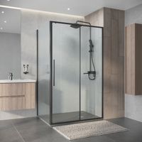 Душевое ограждение Niagara Nova NG-34-13AGR-A100GR-34 (130х100х195) ппрямоугольник,раздвижная,графит,стекло прозрачное,2 места — фото 3, Душевые уголки