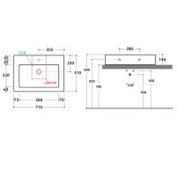 Раковина GLOBO INCANTHO подвесная или на столешницу с одним намеченным отверстием цвет белый IN071ABI — фото 3, Раковины накладные