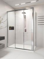 Душевой угол раздвижной Veconi Premium Prato 300 SP CH-L, 1700х800x2000, хром, стекло прозрачное PR3/L-SP-17080-01-CH-C4 — фото 1, Прямоугольные душевые уголки